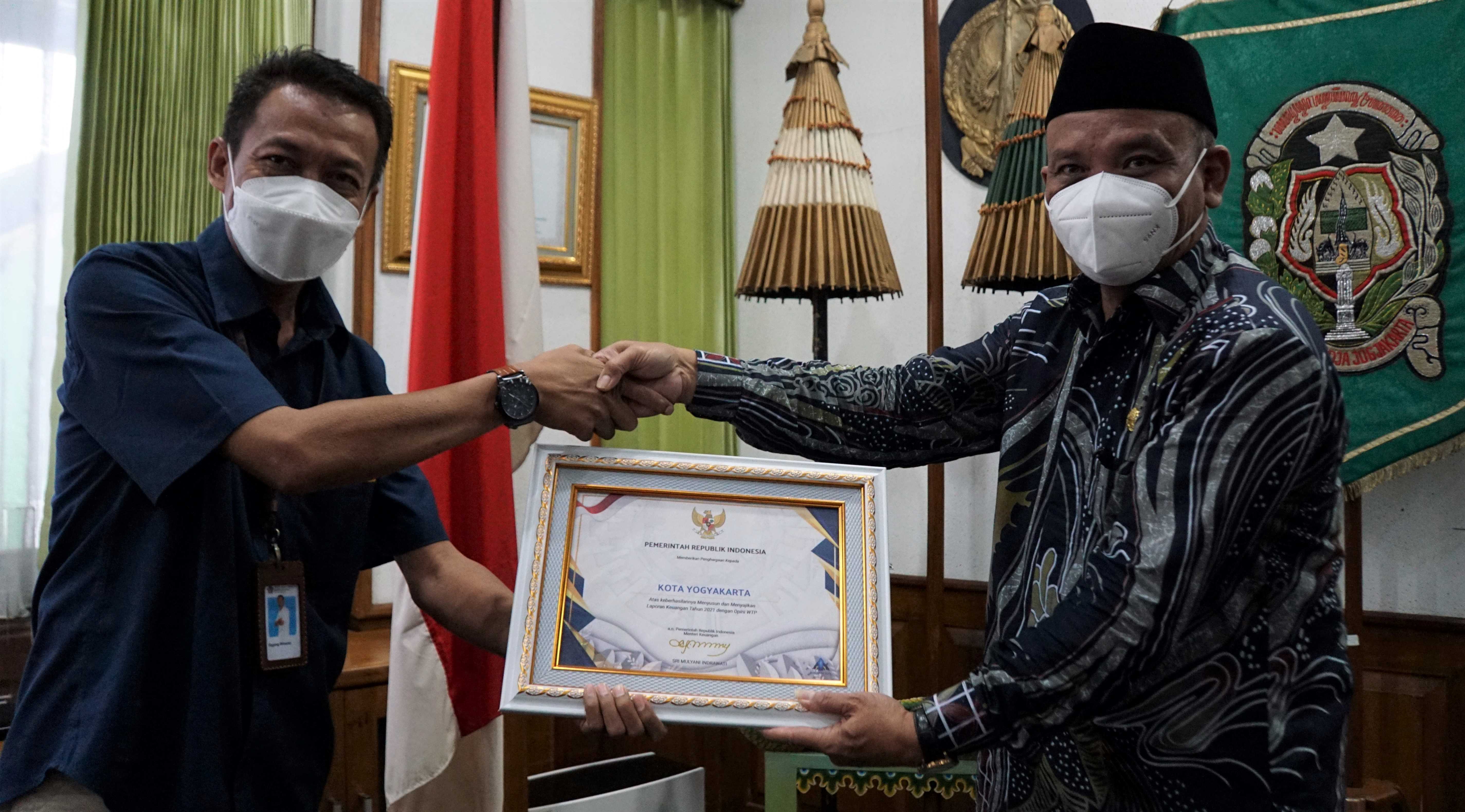 Pemkot Yogya Terima Piagam Penghargaan WTP Kemenkeu